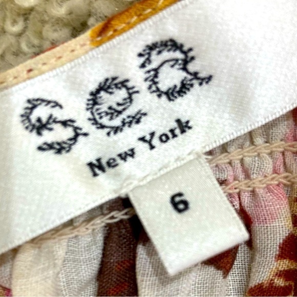 Nwot Sea New York Esme midi floral dress smocked tiered skirt cap sleeves size 6 - Picture 15 of 16